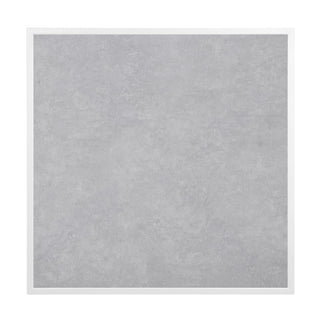 Bolero Light Grey Stone Effect Outdoor Tempered Glass Table Top White Trim 700mm - FU514