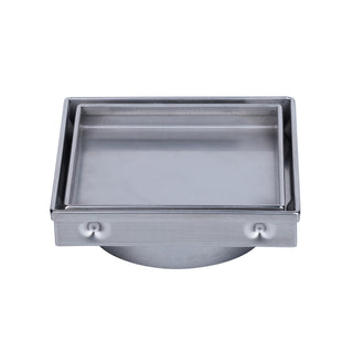 3Monkeez 130mm Stainless Steel Tile Insert Point Drain - 100mm Outlet - FW-130STI