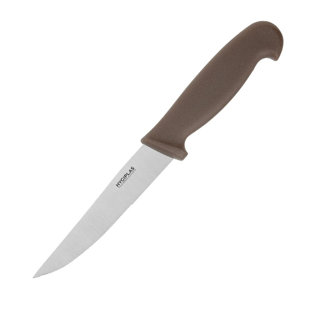 Vegetable Knife Serrated Brown 102mm- Hygiplas FX125