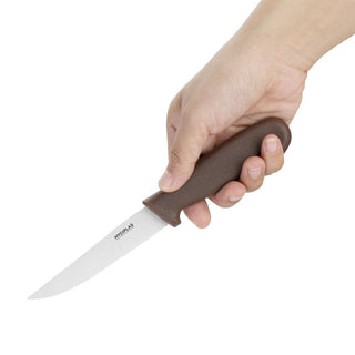 Vegetable Knife Serrated Brown 102mm- Hygiplas FX125