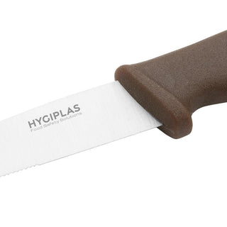 Vegetable Knife Serrated Brown 102mm- Hygiplas FX125