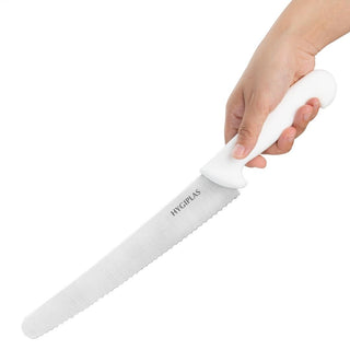 Serrated Pastry Knife White 255mm- Hygiplas FX127