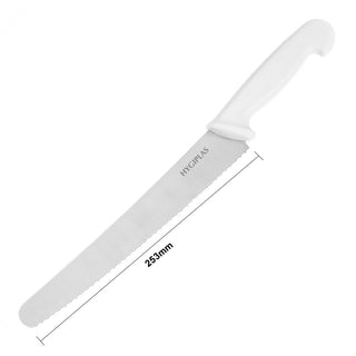 Serrated Pastry Knife White 255mm- Hygiplas FX127