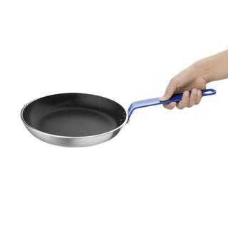 Frypan Aluminium Non-stick Teflon Platinum Plus Blue Handle - 240x40mm- Hygiplas FX135