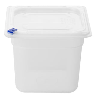 Hygiplas Click PP 1/6 GN Container with Lid & 7 Colour Clips 150mm 2.2Ltr (4 Pack) - FZ098