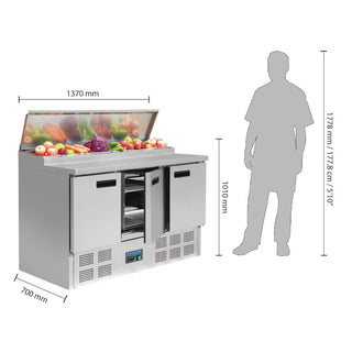 G-Series Pizza Prep Counter Fridge 390Ltr- Polar G605-A