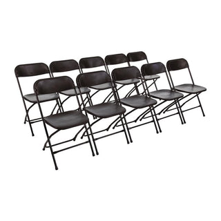 Bolero PP Folding Chairs Black (10 Pack) - GD386