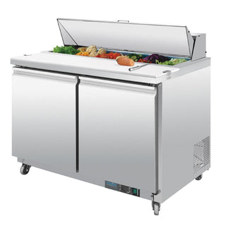 U-Series 2 Door Prep Counter Fridge 405Ltr- Polar GD882-A