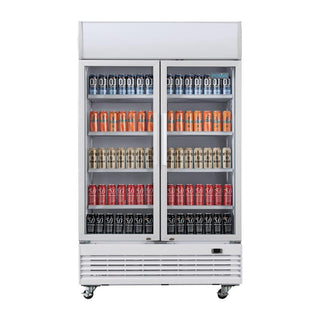 G-Series Hinged Door Upright Display Cooler with Light Box 950Ltr- Polar GE580-A