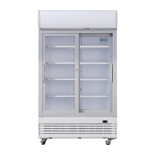 G-Series Sliding Door Upright Display Cooler with Light Box 950Ltr- Polar GE581-A