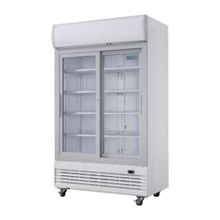 G-Series Sliding Door Upright Display Cooler with Light Box 950Ltr- Polar GE581-A