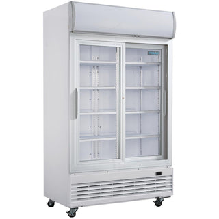 G-Series Sliding Door Upright Display Cooler with Light Box 950Ltr- Polar GE581-A