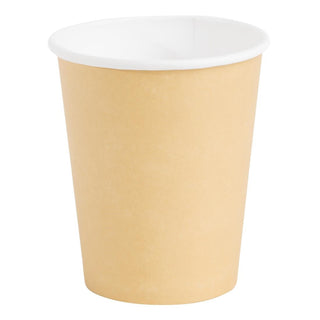 Fiesta Recyclable Takeaway Coffee Cups Single Wall Brown 225ml (Pack of 1000) - GF030