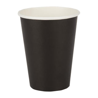 Fiesta Recyclable Takeaway Coffee Cups Single Wall Black 340ml (Pack of 50) - GF043