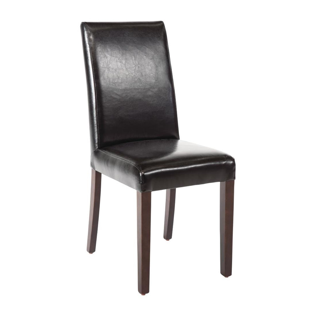 Faux Leather Dining Chairs Black (Pack of 2)- Bolero GF954