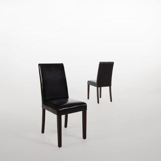 Faux Leather Dining Chairs Black (Pack of 2)- Bolero GF954