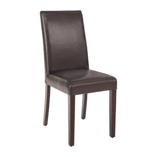 Faux Leather Dining Chairs Brown (Pack of 2)- Bolero GF955