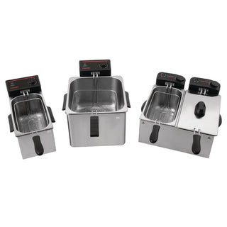 Light Duty Twin Tank Twin Basket Countertop Fryer 2x 3.5Ltr- Caterlite GG199-A