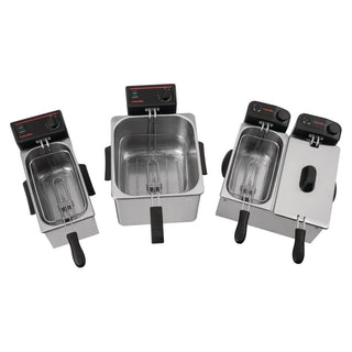 Light Duty Twin Tank Twin Basket Countertop Fryer 2x 3.5Ltr- Caterlite GG199-A