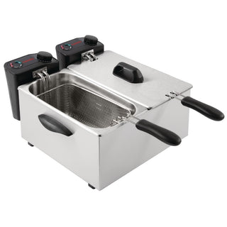 Light Duty Twin Tank Twin Basket Countertop Fryer 2x 3.5Ltr- Caterlite GG199-A