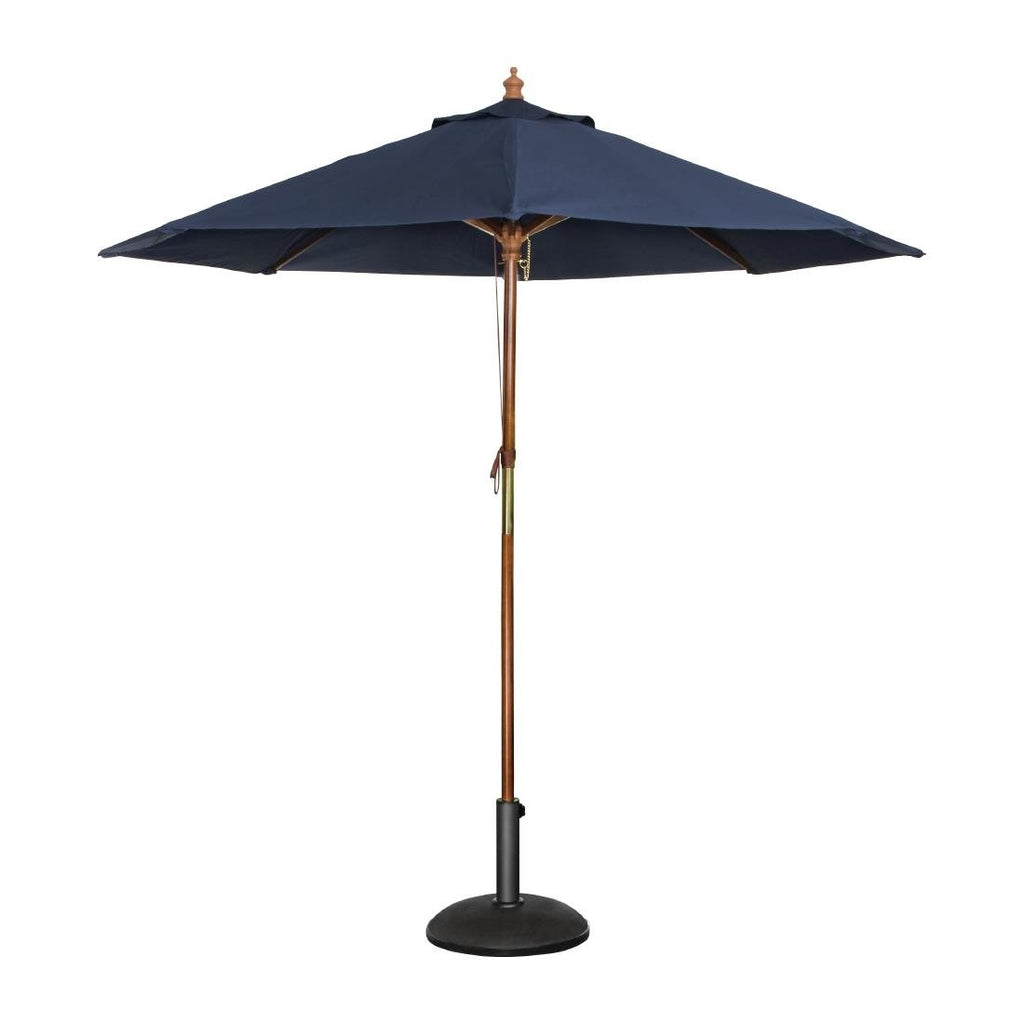 Round Outdoor Umbrella 2.5m Diameter Navy Blue- Bolero GG496