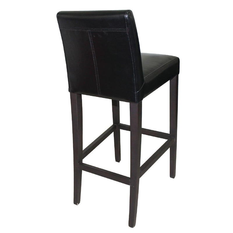 Black Faux Leather Wooden Bar Stool- Bolero GG651