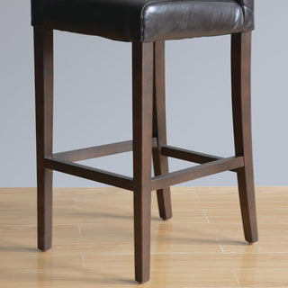 Black Faux Leather Wooden Bar Stool- Bolero GG651