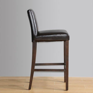 Black Faux Leather Wooden Bar Stool- Bolero GG651