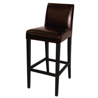Bolero Dark Brown Faux Leather Wooden Bar Stool - GG652