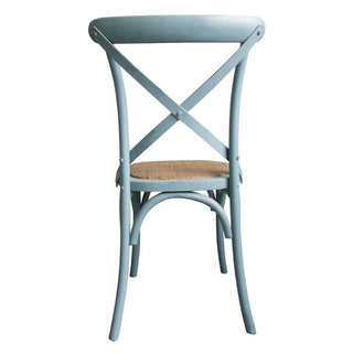 Blue Wooden Dining Chairs with Backrest (Pack of 2)- Bolero GG655