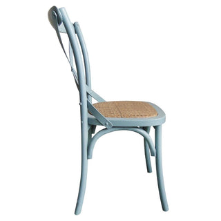 Blue Wooden Dining Chairs with Backrest (Pack of 2)- Bolero GG655