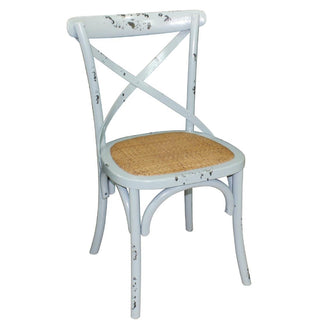 Bolero Blue Wooden Dining Chairs with Backrest (Pack of 2) - GG655