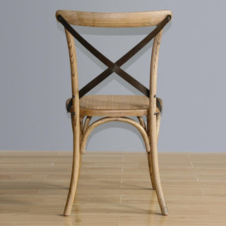 Natural Wooden Dining Chairs with Backrest (Pack of 2)- Bolero GG656