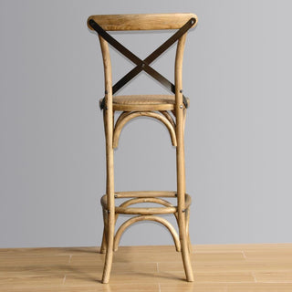 Wooden Bar Stool with Backrest- Bolero GG657