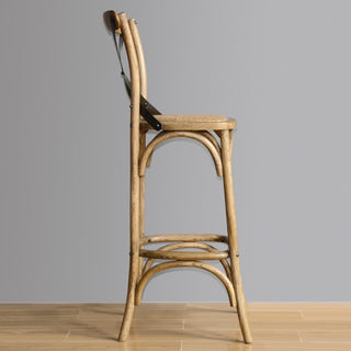 Wooden Bar Stool with Backrest- Bolero GG657