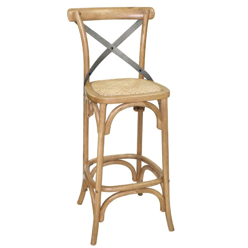 Wooden Bar Stool with Backrest- Bolero GG657