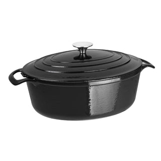 Vogue Black Oval Casserole Dish 5Ltr - GH306