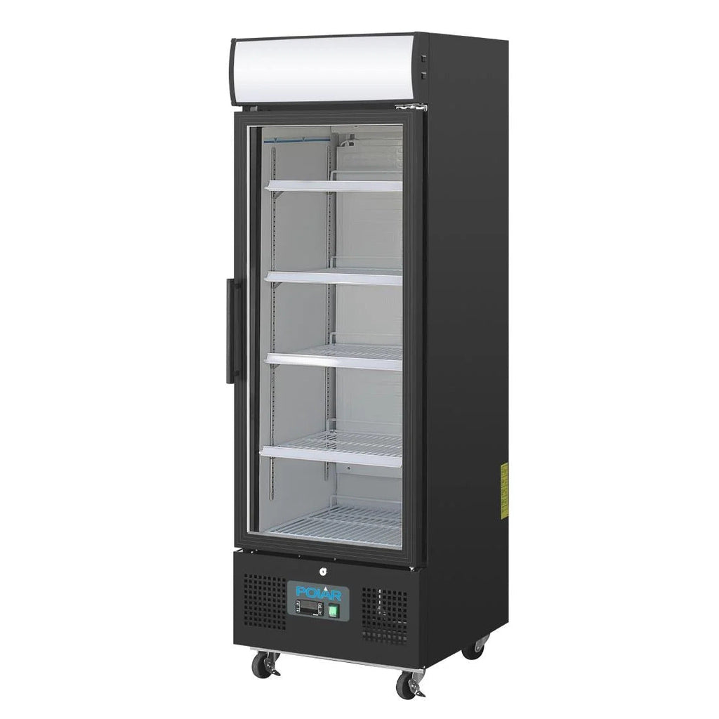 G-Series Upright Display Fridge 218Ltr Black- Polar GH426-A