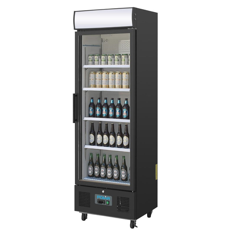 G-Series Upright Display Fridge 368Ltr Black- Polar GH427-A