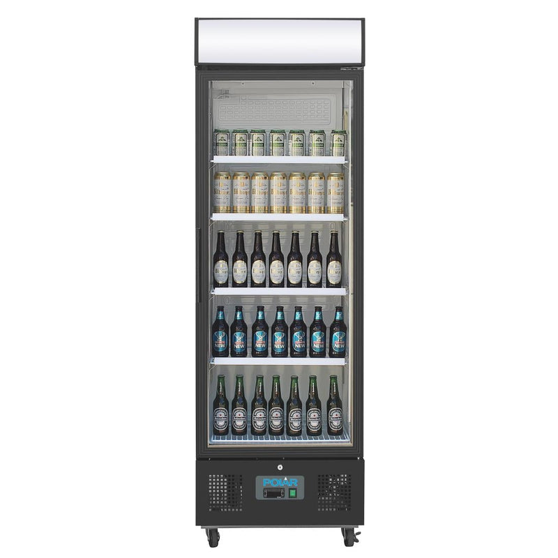 G-Series Upright Display Fridge 368Ltr Black- Polar GH427-A