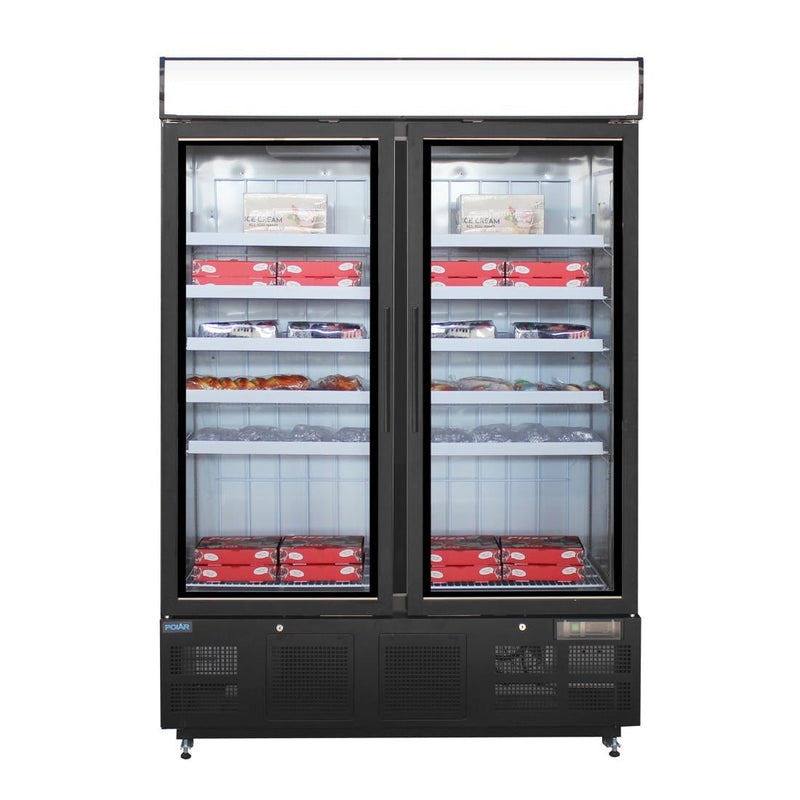 G-Series Upright Display Freezer 920Ltr Black- Polar GH429-A