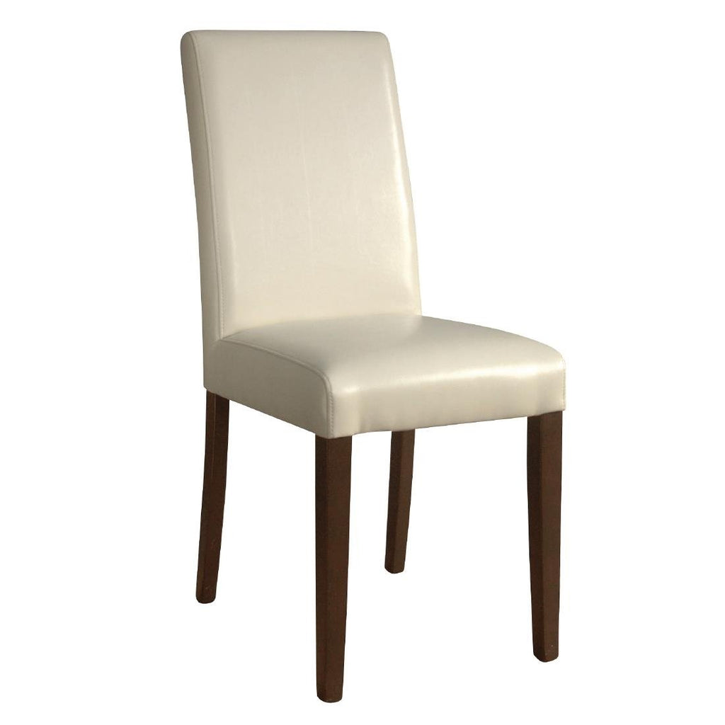 Faux Leather Dining Chairs Cream (Pack of 2)- Bolero GH444