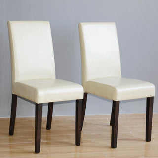 Faux Leather Dining Chairs Cream (Pack of 2)- Bolero GH444