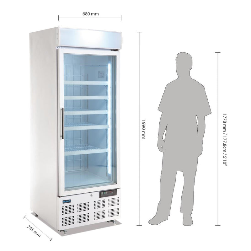 G-Series Upright Display Freezer White 412Ltr- Polar GH506-A