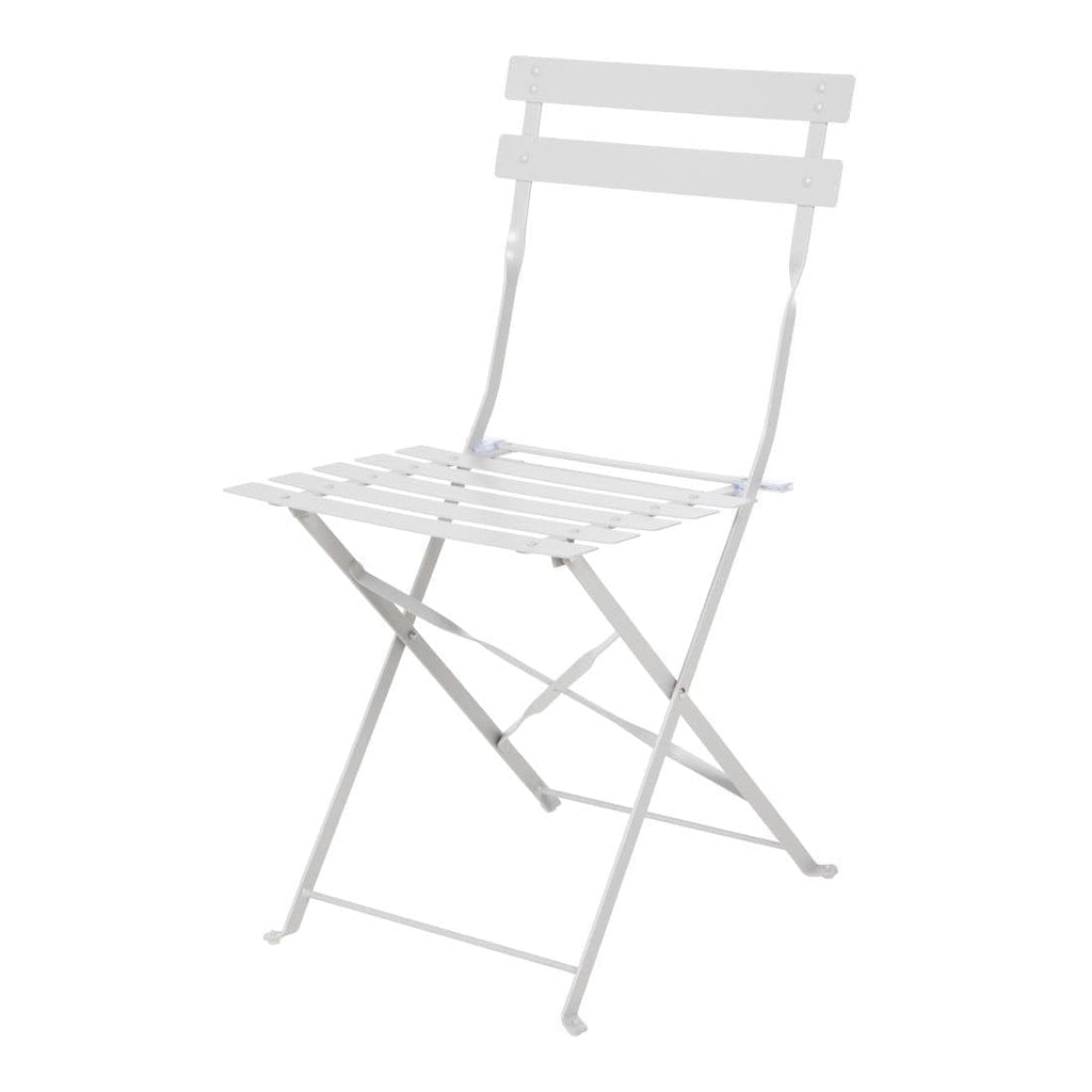 Grey Pavement Style Steel Folding Chairs (Pack of 2)- Bolero GH551