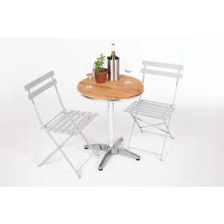 Grey Pavement Style Steel Folding Chairs (Pack of 2)- Bolero GH551