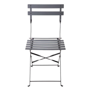 Black Pavement Style Steel Folding Chairs (Pack of 2)- Bolero GH553