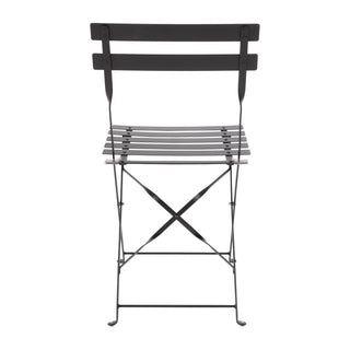 Black Pavement Style Steel Folding Chairs (Pack of 2)- Bolero GH553