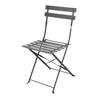 Black Pavement Style Steel Folding Chairs (Pack of 2)- Bolero GH553