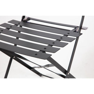 Black Pavement Style Steel Folding Chairs (Pack of 2)- Bolero GH553